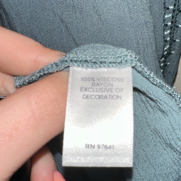 J. Jill blue button front long sleeve top bohemian boho cottagecore spring L - Picture 6 of 9